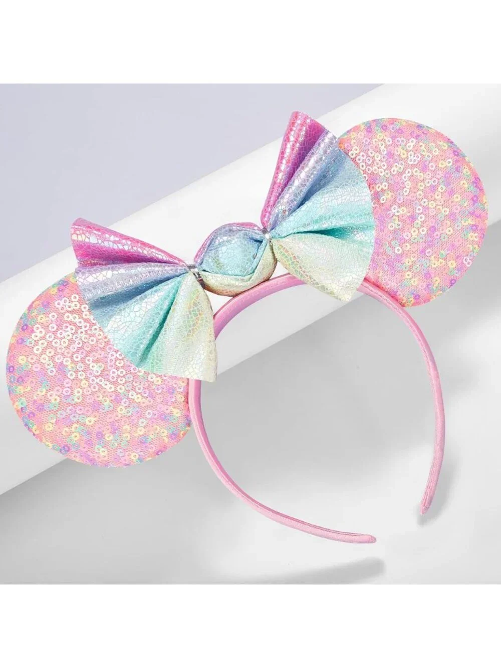 Women ColorFull Sequin Handmade Mickey Mouse Headband 2 Pieces